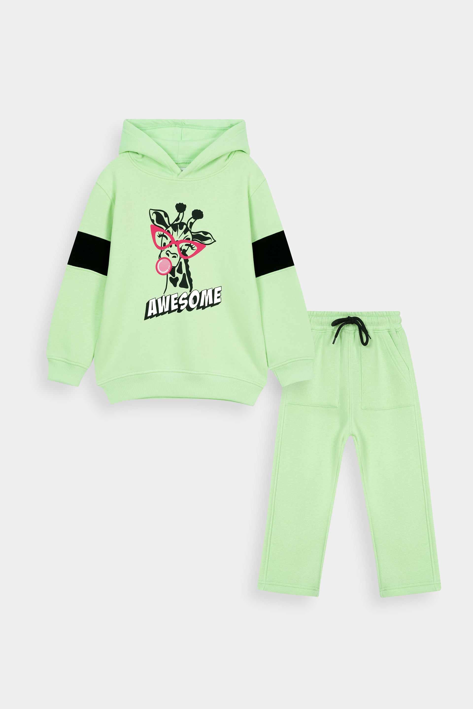 Cute Giraffe Print Hoodie Set
